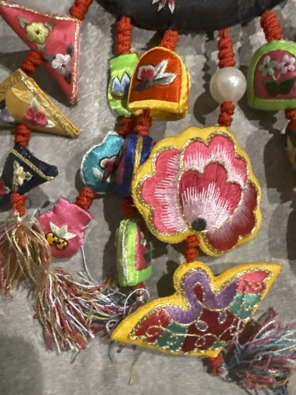 Vintage Korean Embroidered Silk Norigae Ornament